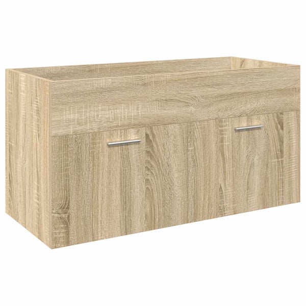 Badezimmerunterschrank Visentea mit Waschbecken in Sonoma Eiche