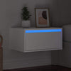 Weißer wandmontierter Nachttisch Ojova (mit LED-Beleuchtung)