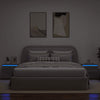 Graue wandmontierte Nachttische mit LED-Beleuchtung Ojova (2 Stück Sonoma)