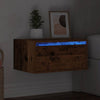 Wandmontierter Nachttisch Ojova (Altholz mit LED-Beleuchtung)