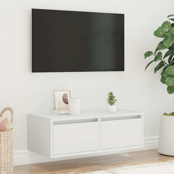 Weißer TV-Schrank mit LED-Beleuchtung Ojovan 75x35,5x25cm