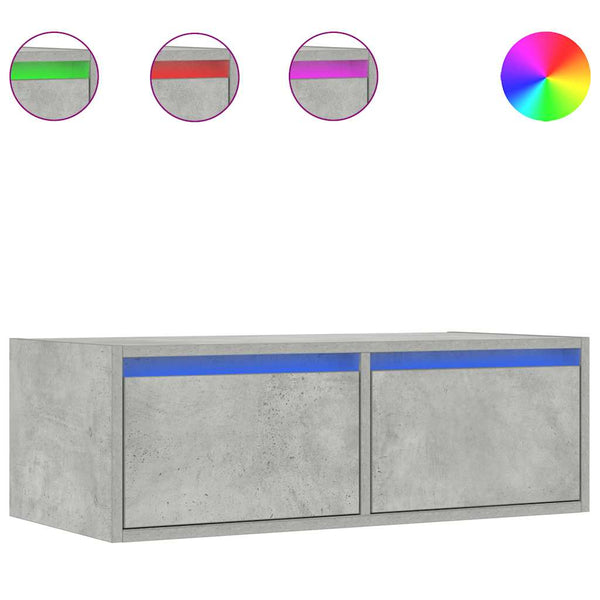 Betoninharmaa tv-kaappi led-valoilla Ojovan 75x35,5x25cm