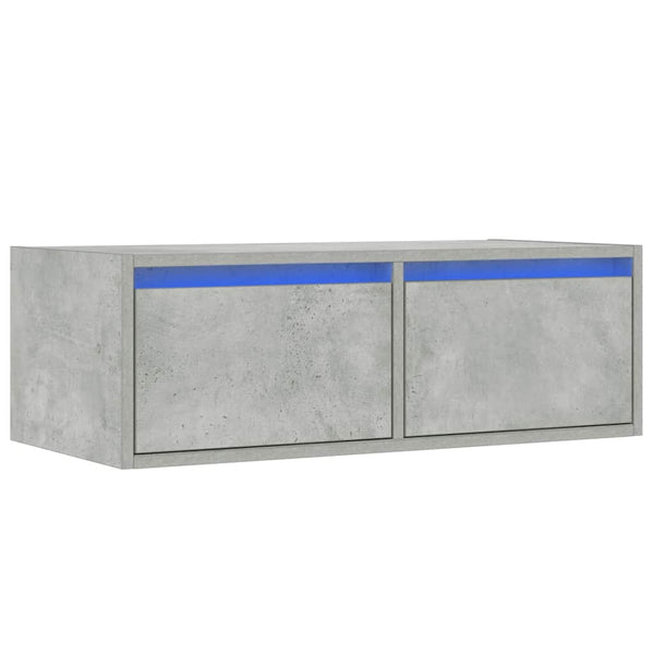 Betoninharmaa tv-kaappi led-valoilla Ojovan 75x35,5x25cm