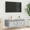 Betoninharmaa tv-kaappi led-valoilla Ojovan 75x35,5x25cm