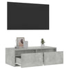 Betoninharmaa tv-kaappi led-valoilla Ojovan 75x35,5x25cm