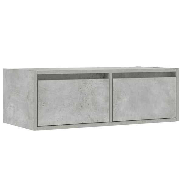 Betoninharmaa tv-kaappi led-valoilla Ojovan 75x35,5x25cm