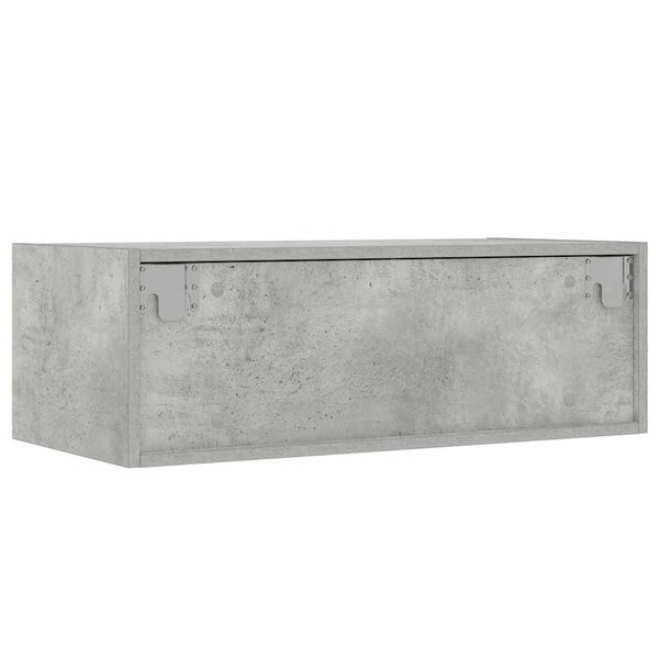 Betoninharmaa tv-kaappi led-valoilla Ojovan 75x35,5x25cm