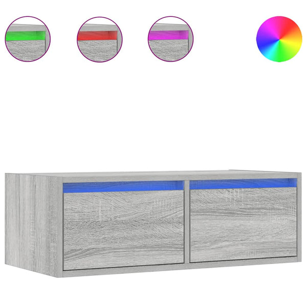 Harmaa tv-kaappi Ojovan 75x35,5x25cm (led-valoilla)