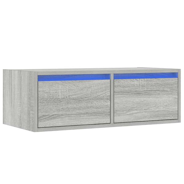 Harmaa tv-kaappi Ojovan 75x35,5x25cm (led-valoilla)