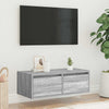 Harmaa tv-kaappi Ojovan 75x35,5x25cm (led-valoilla)