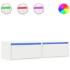 Valkoinen tv-kaappi led-valoilla Ojovan 100X35,5x25cm
