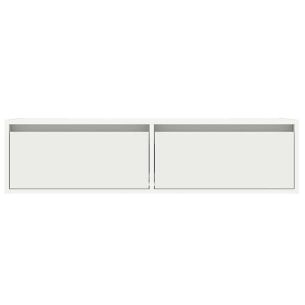 Valkoinen tv-kaappi led-valoilla Ojovan 100X35,5x25cm