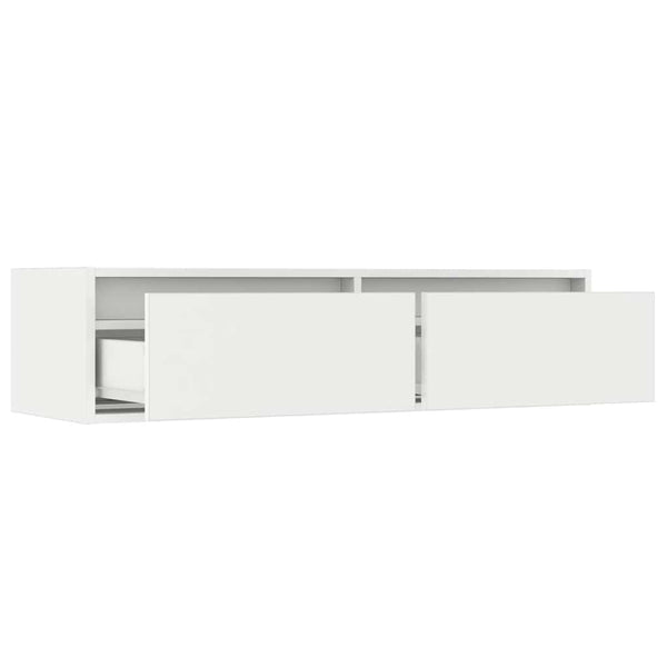 Valkoinen tv-kaappi led-valoilla Ojovan 100X35,5x25cm