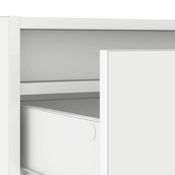 Valkoinen tv-kaappi led-valoilla Ojovan 100X35,5x25cm