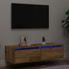 Vanha puu tv-taso led-valoilla Ojovan 100X35,5x25cm