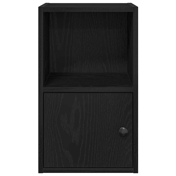 Schwarzes Bücherregal Slobodanca 31x24x52cm (Eiche Massivholz)
