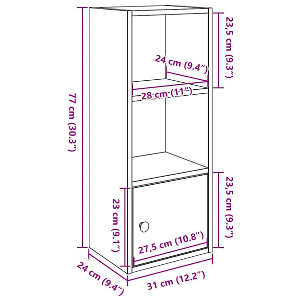 Weißes Bücherregal Slobodanca 31x24x77cm (Holz)