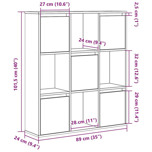 Bücherregal Sonoma Eiche Soledad 89x24x101,5cm (Holz)