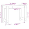 Betongrauer Schreibtisch Grafina 100x45x75cm (Holz)