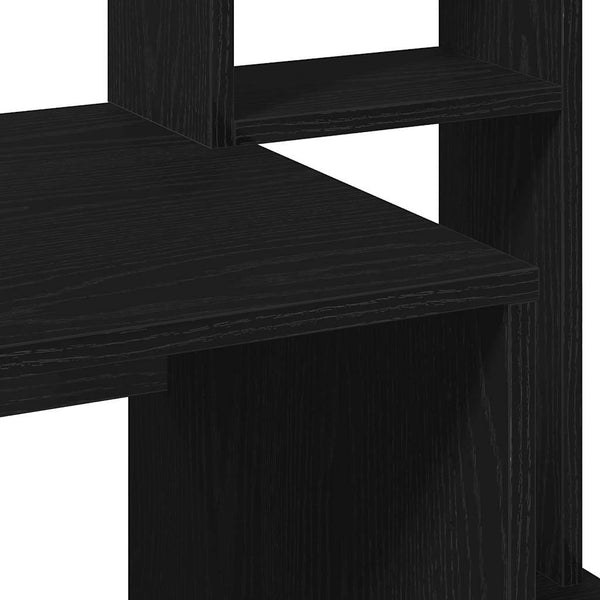 Schwarzer Schreibtisch mit Regalen Otilio 100x45x140cm (Holz)