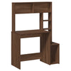 Braune Eiche Schreibtisch mit Regalen Otilio 100x45x140cm (Holz)