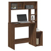 Braune Eiche Schreibtisch mit Regalen Otilio 100x45x140cm (Holz)