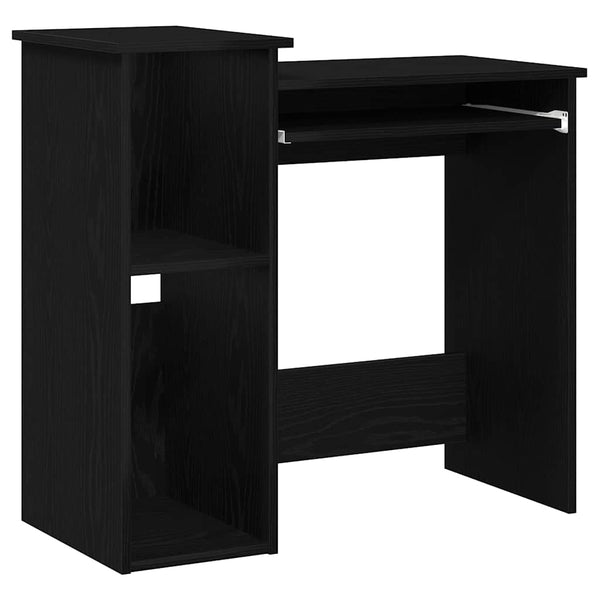 Schwarzer Schreibtisch mit Regal Pazara 84x40x78cm (Spanplatte)