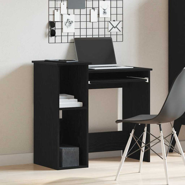 Schwarzer Schreibtisch mit Regal Pazara 84x40x78cm (Spanplatte)