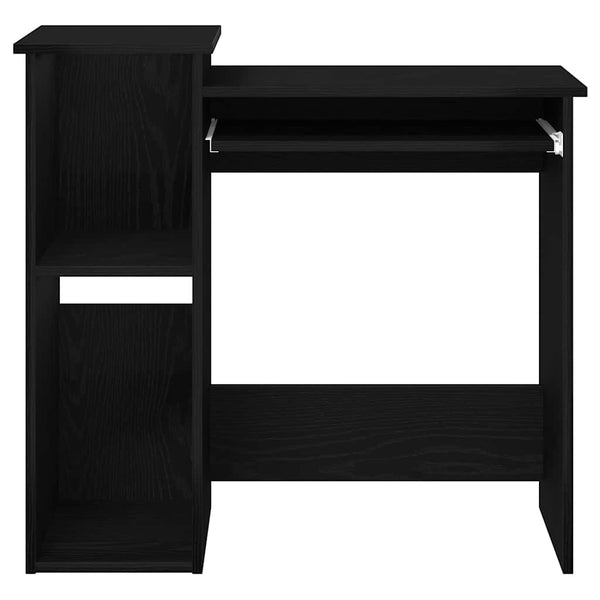 Schwarzer Schreibtisch mit Regal Pazara 84x40x78cm (Spanplatte)