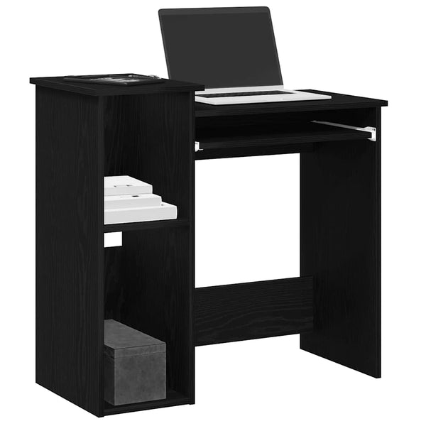 Schwarzer Schreibtisch mit Regal Pazara 84x40x78cm (Spanplatte)