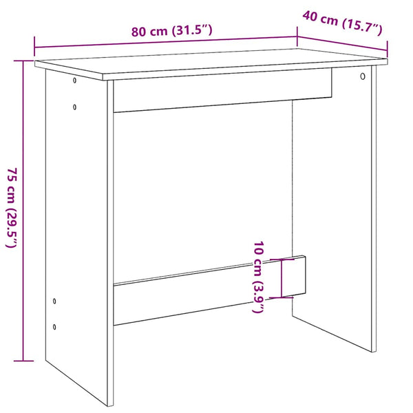 Sonoma Eiche Schreibtisch Donte 80x40x75cm (Spanplatte)