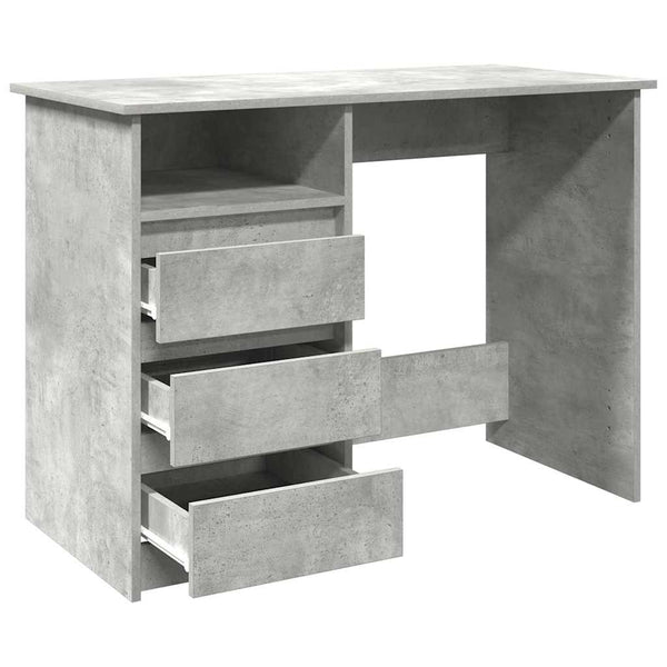 Betongrauer Schreibtisch Gogan 102x50x75cm (Holz)