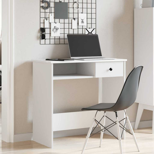Weißer Schreibtisch Klamisa 80x40x75cm (Spanplatte)