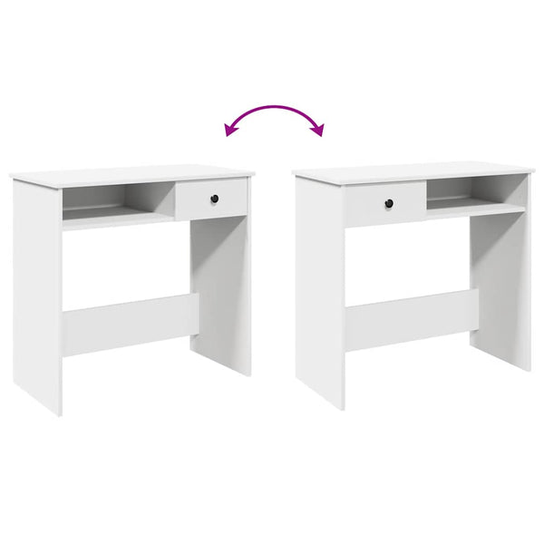 Weißer Schreibtisch Klamisa 80x40x75cm (Spanplatte)