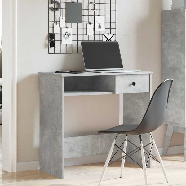 Betongrauer Schreibtisch Klamisa 80x40x75cm (Spanplatte)
