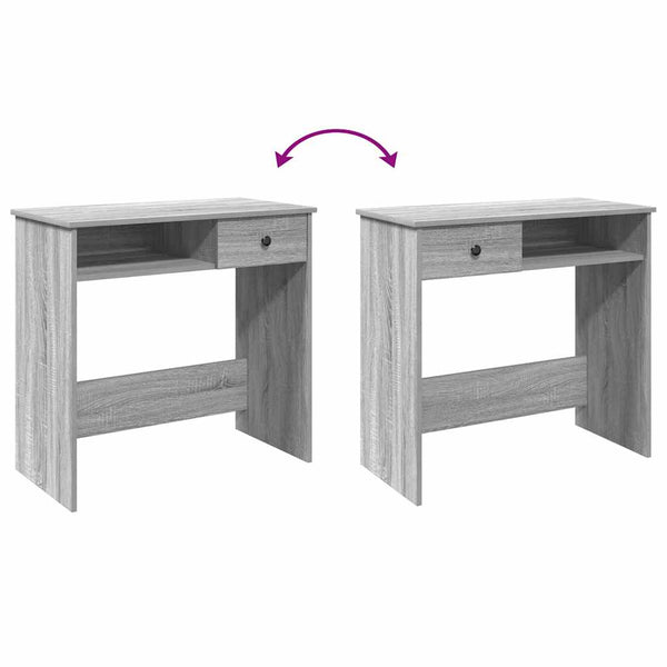 Grauer Schreibtisch Klamisa 80x40x75cm (Holz)