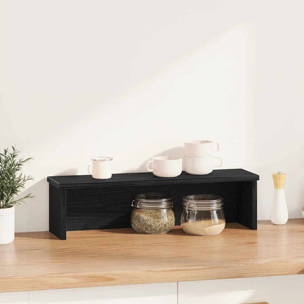 Schwarzes Küchenregal stapelbar Muhamad 50x15x16cm (Holzwerkstoff)