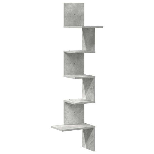 Wandeckregal Donas 32x32x127,5cm Betongrau (Spanplatte)