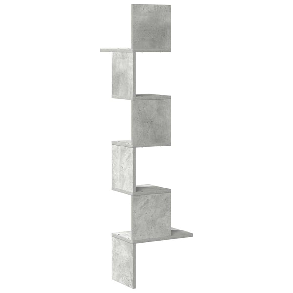 Wandeckregal Donas 32x32x127,5cm Betongrau (Spanplatte)