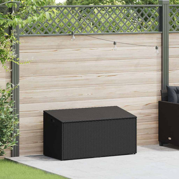 Gartenaufbewahrungsbox Pahuca, schwarz, 110x50x58cm (Polyrattan)