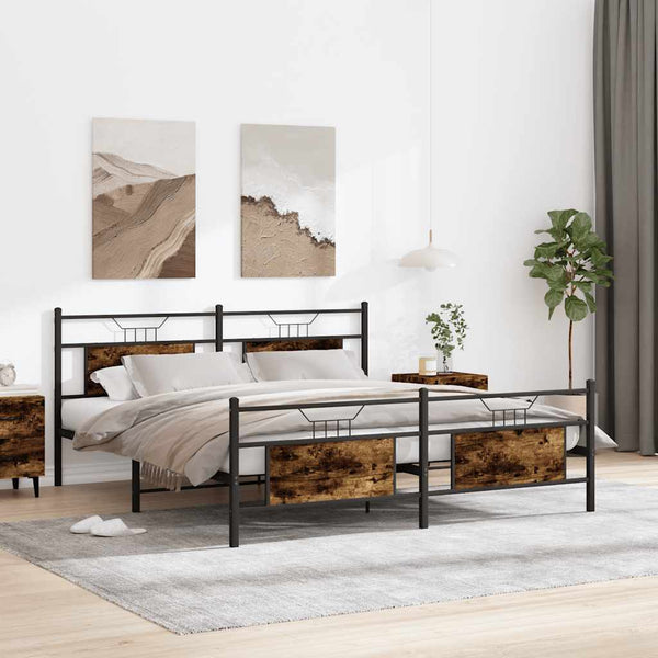 Bettgestell Trufasu Räuchereiche Metall 180x200cm