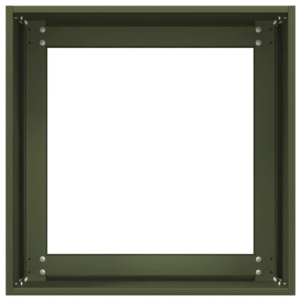 Oliivinvihreä kukkalaatikko Mendu 40x40x40cm (kylmävalssattu teräs)
