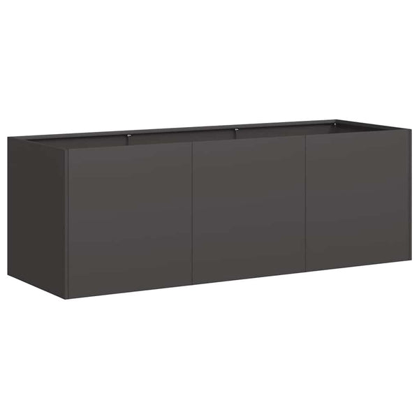 Schwarzer Blumenkasten Mendu 120x40x40cm (kaltgewalzter Stahl)
