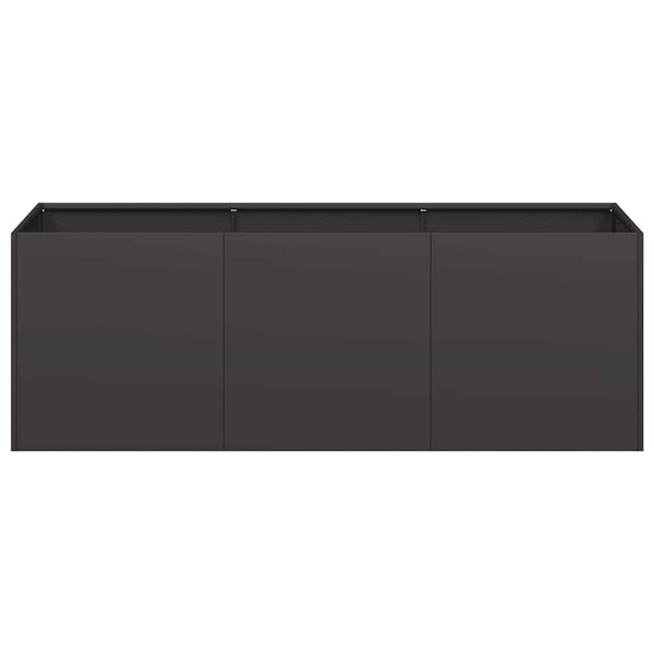 Schwarzer Blumenkasten Mendu 120x40x40cm (kaltgewalzter Stahl)