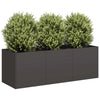 Schwarzer Blumenkasten Mendu 120x40x40cm (kaltgewalzter Stahl)