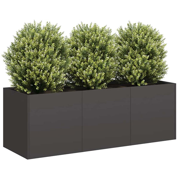 Schwarzer Blumenkasten Mendu 120x40x40cm (kaltgewalzter Stahl)