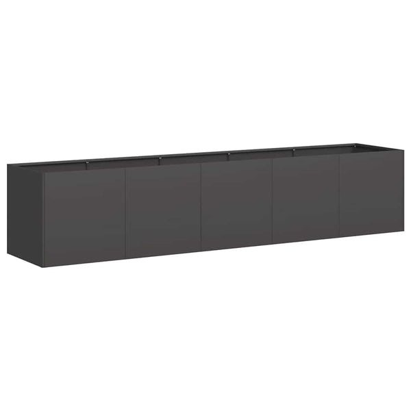 Schwarzer Blumenkasten Mendu 200x40x40cm (kaltgewalzter Stahl)
