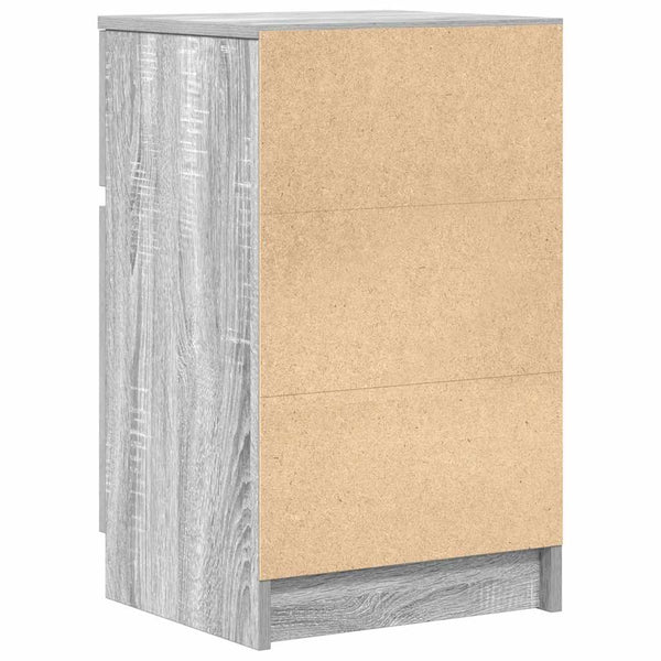 Harmaa yöpöydät Hriton 39x35x65cm (2 kpl sonoma puinen)