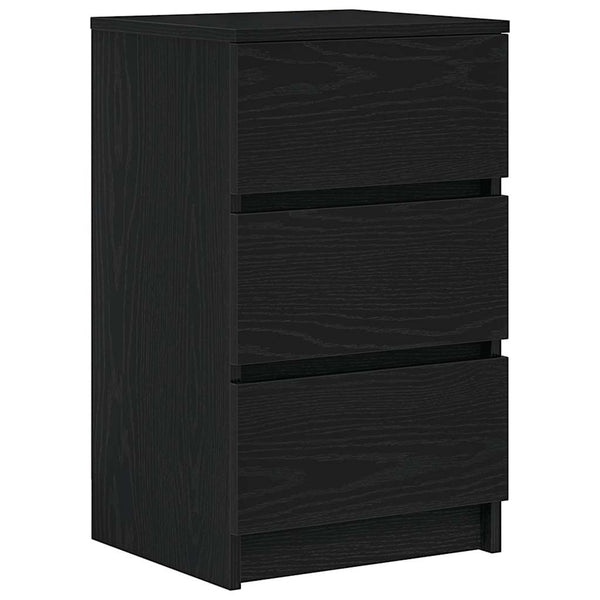 Nachtschränke Ginardo 39x35x65cm Schwarz (3 Schubladen 2er Set)