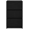 Nachtschränke Ginardo 39x35x65cm Schwarz (3 Schubladen 2er Set)